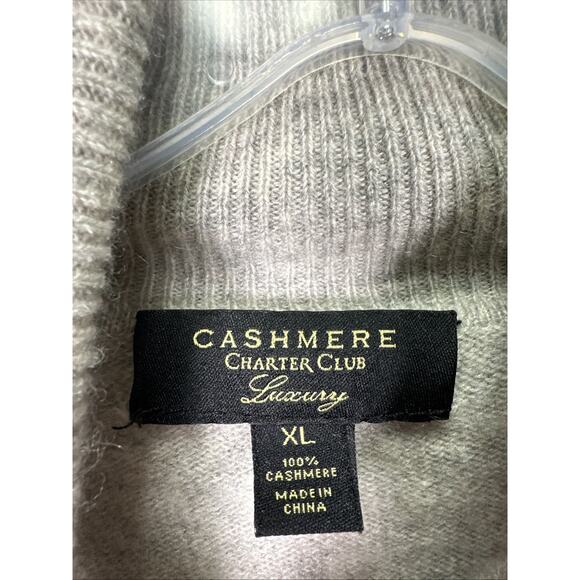 Charter Club Luxury‎ 100% Cashmere Turtleneck Sweater Womens XL Gray Heather - Picture 3 of 7